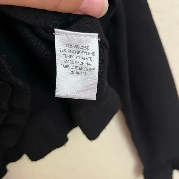 Milly Minis Black Ruffle Trim Cardigan, Girls 10, Sparkle Button Sweater - Picture 4 of 7